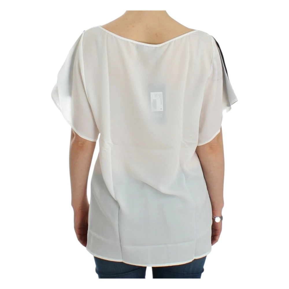 Costume National Chique witte V-hals T-shirt met print White Dames