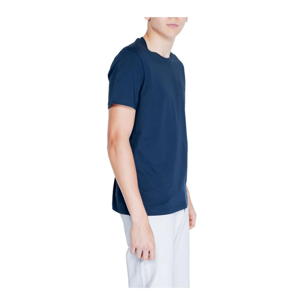 Peuterey Blauw Katoenen Crew Neck T-Shirt Blue Heren