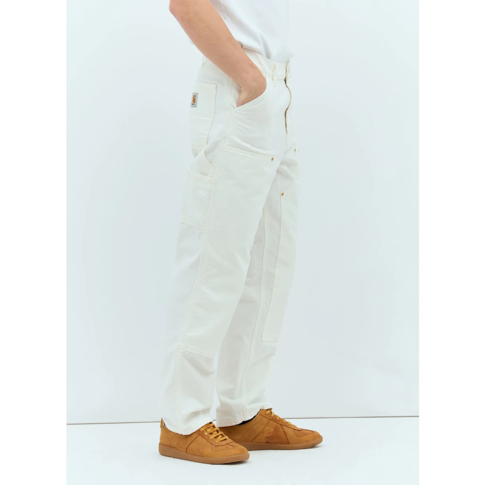 Carhartt WIP Canvas Dubbele Knie Werkbroek Beige Heren