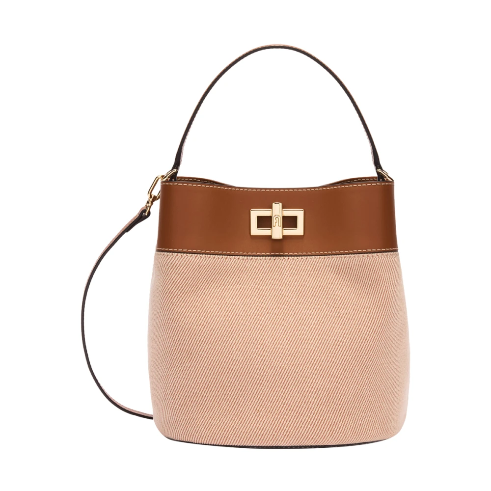 Furla Vrouw Beige Tassen Dames, One Size, Leer, Amelia S Bucket Bag