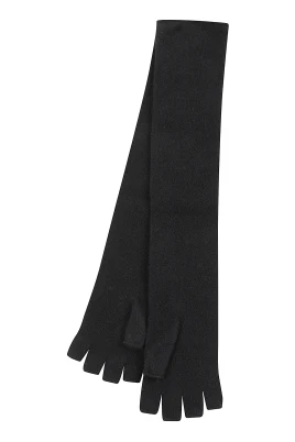 Långa fingerlösa handskar