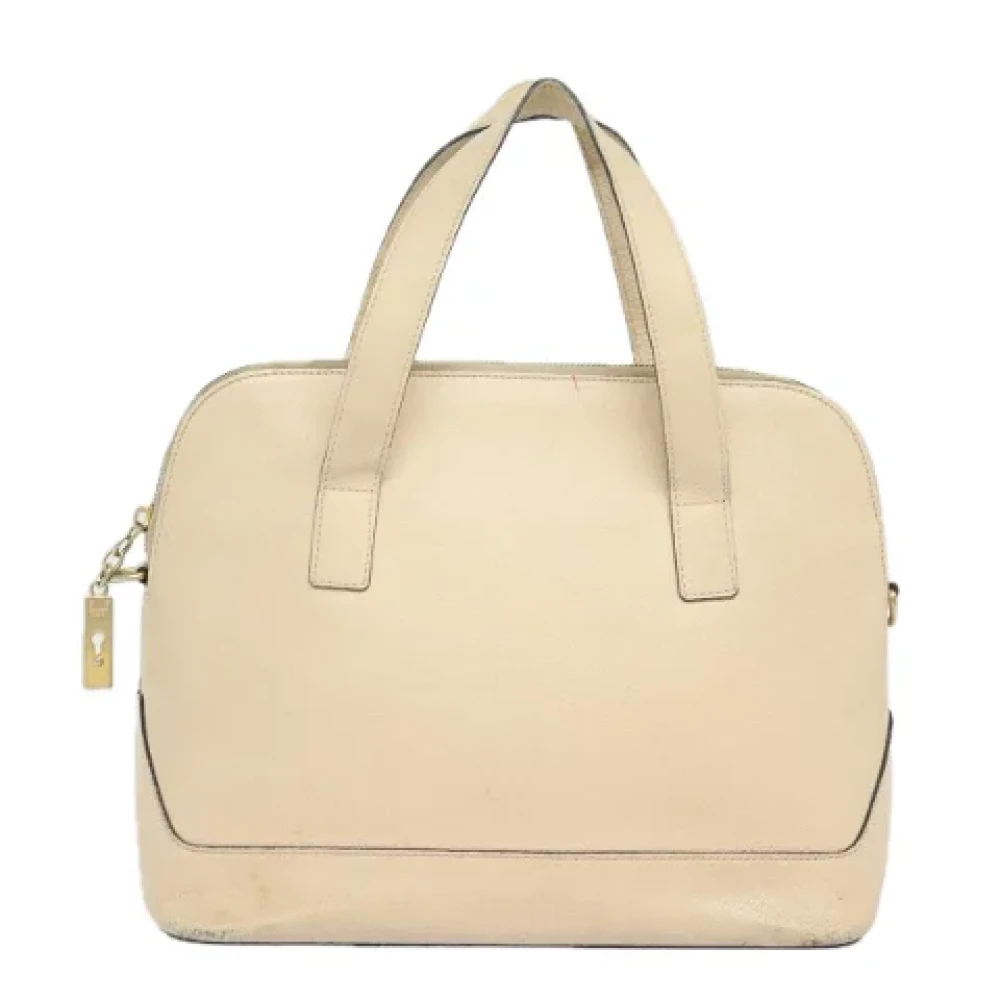 Celine Vintage Pre-owned Leather celine-bags Beige Dames