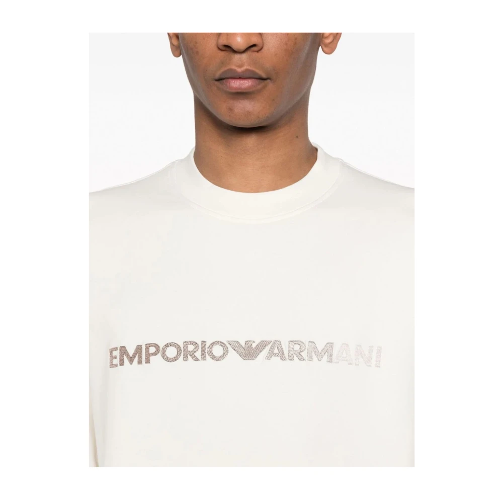 Emporio Armani Witte Sweatshirt Ss24 White Heren