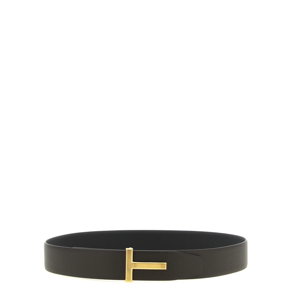 Tom Ford Black Belts, Male, 105 Cm, Icon Grain Leather Reversible Belt