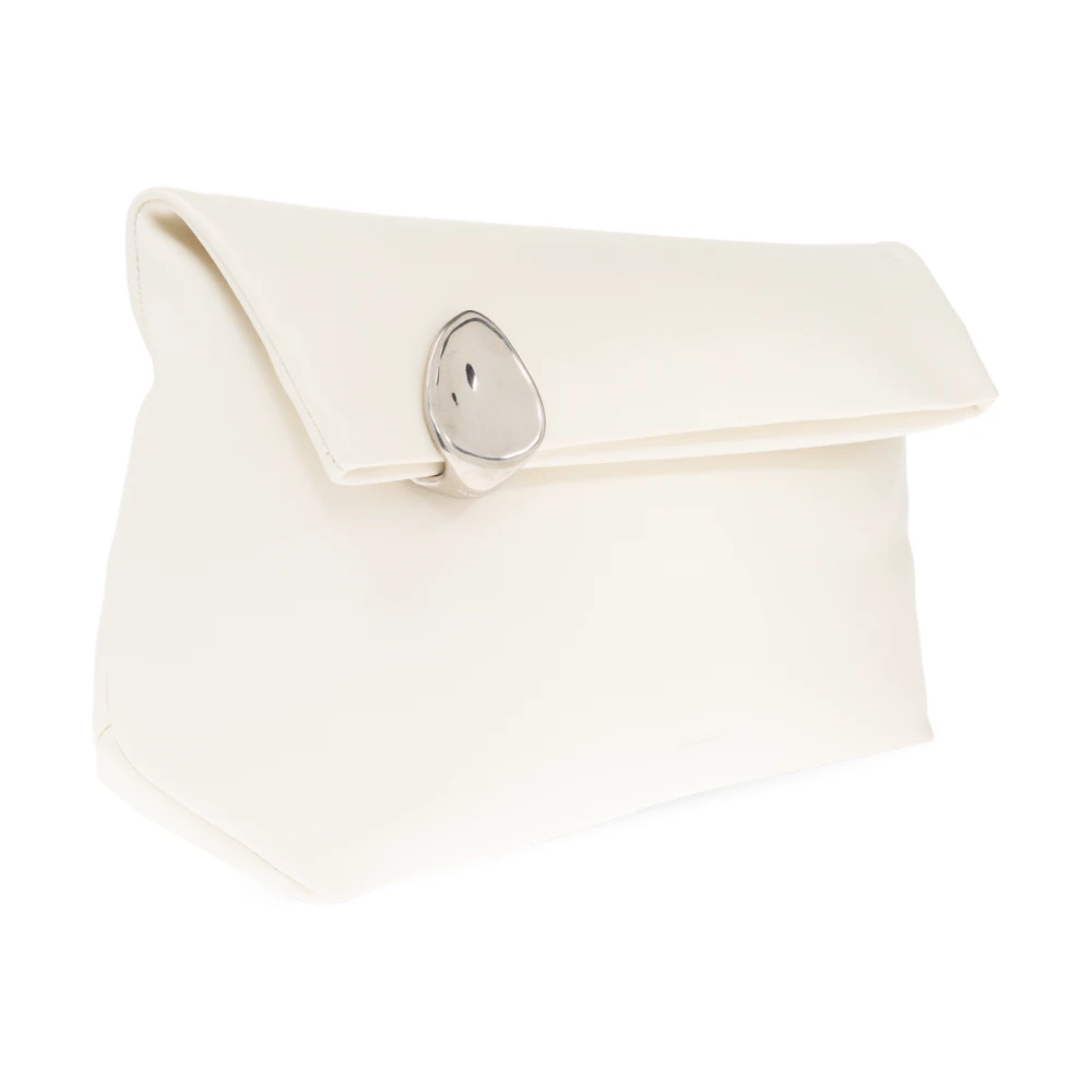 Jil Sander Leren clutch Jewel Zip Beige Dames