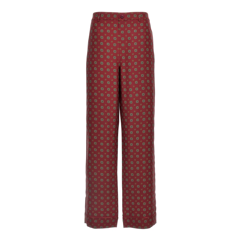 Moschino Women's Red Wide Trousers, S, Patterned Trousers