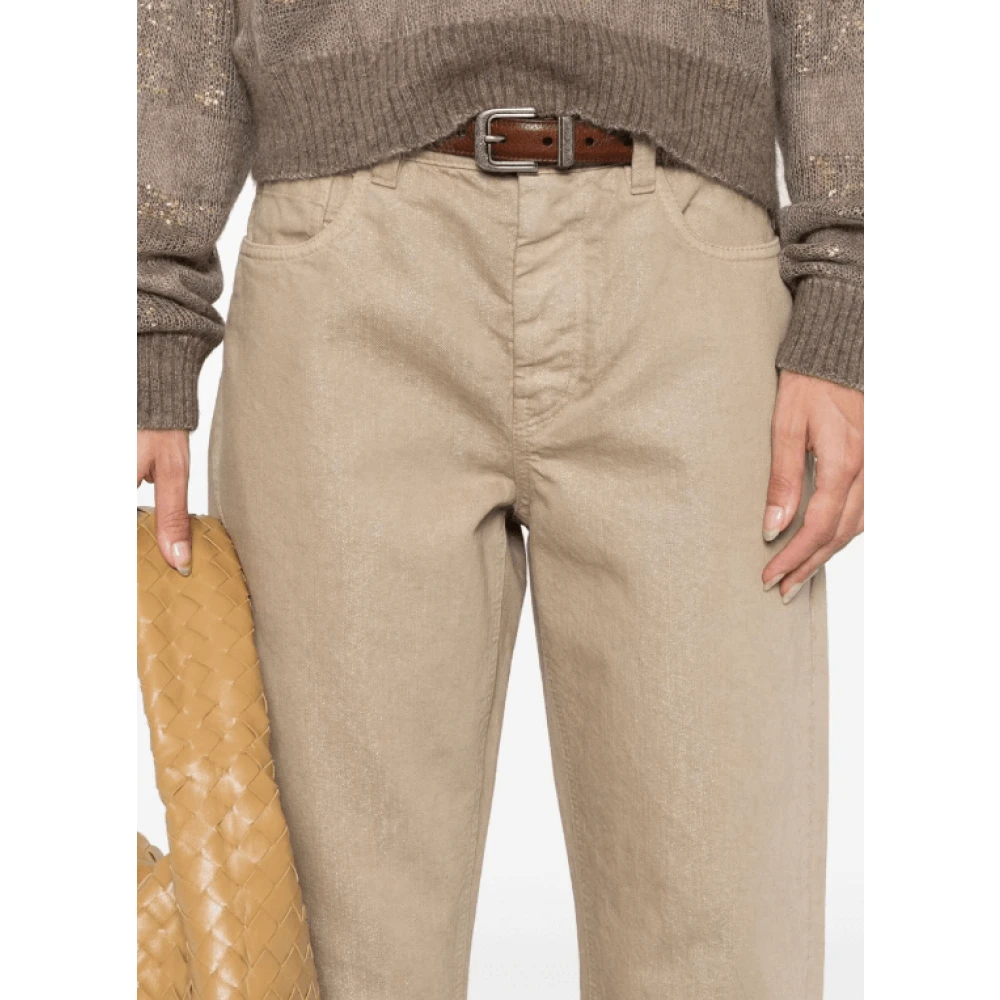 BRUNELLO CUCINELLI Koffiebruine Cropped Slim Jeans Brown Dames