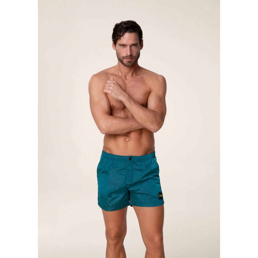 F**k Kort Effetto Shantung Lucido Blue Heren