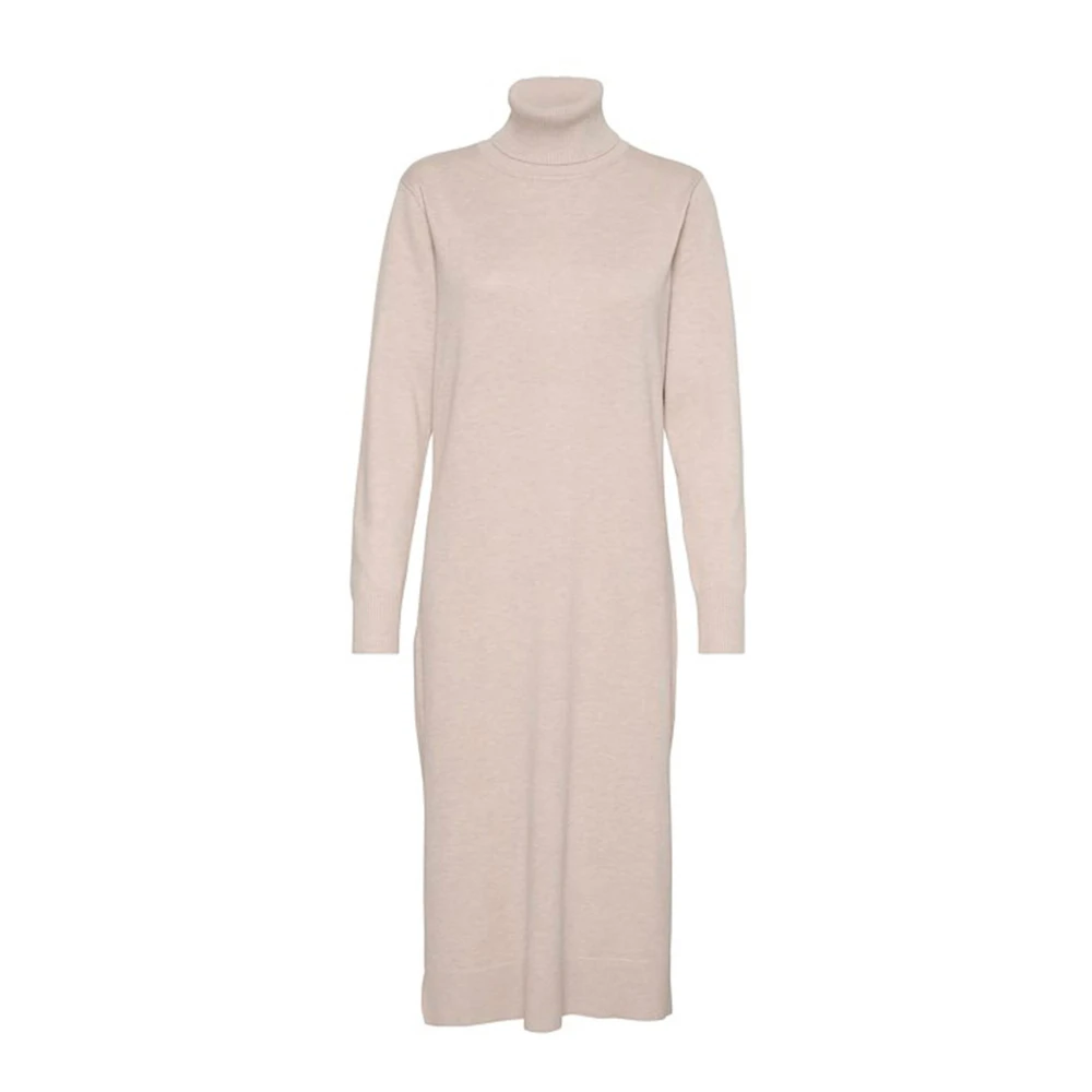 Saint Tropez Grijze Morn Melange Rolnek Jurk Beige Dames