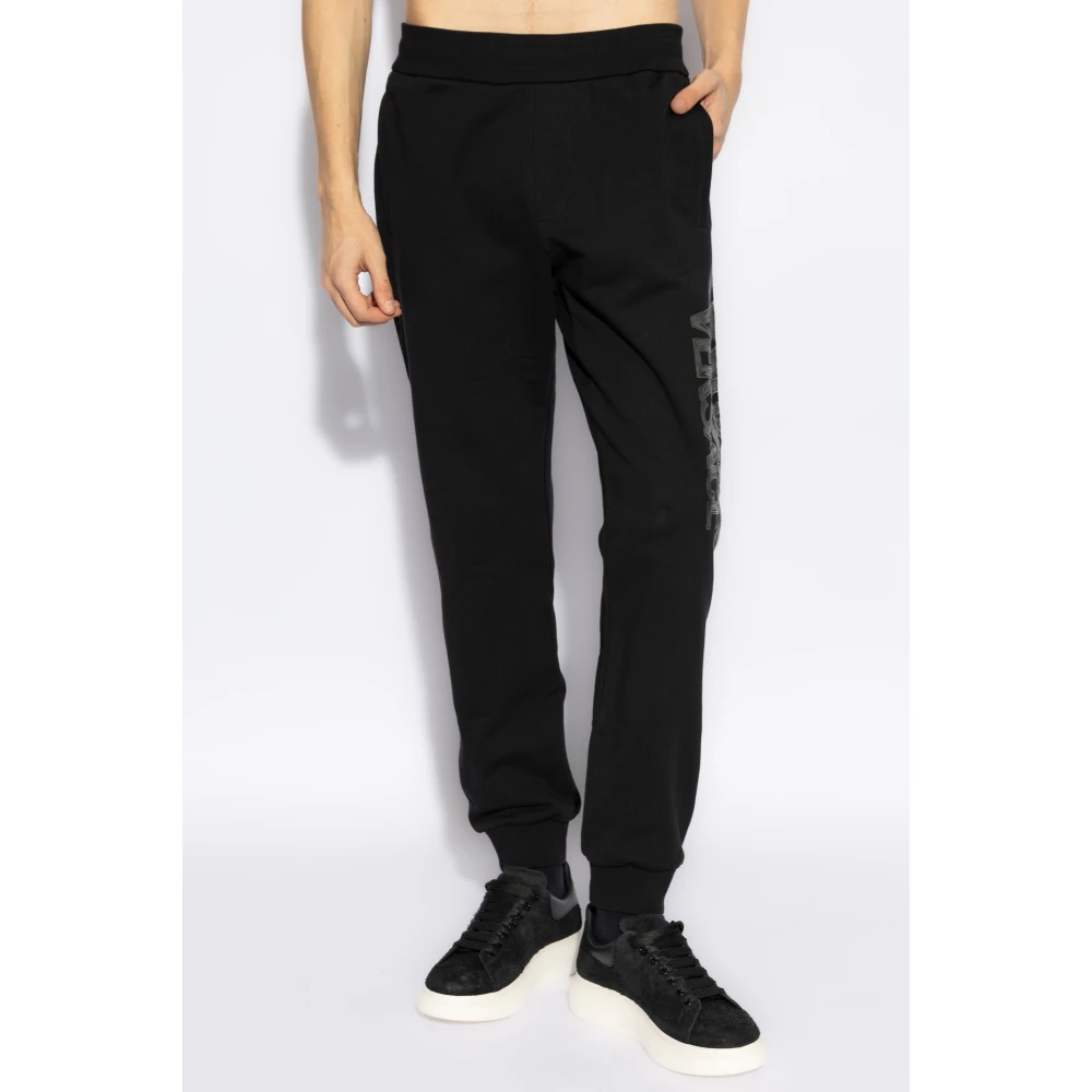 Versace Sweatpants met bedrukt logo Black Heren