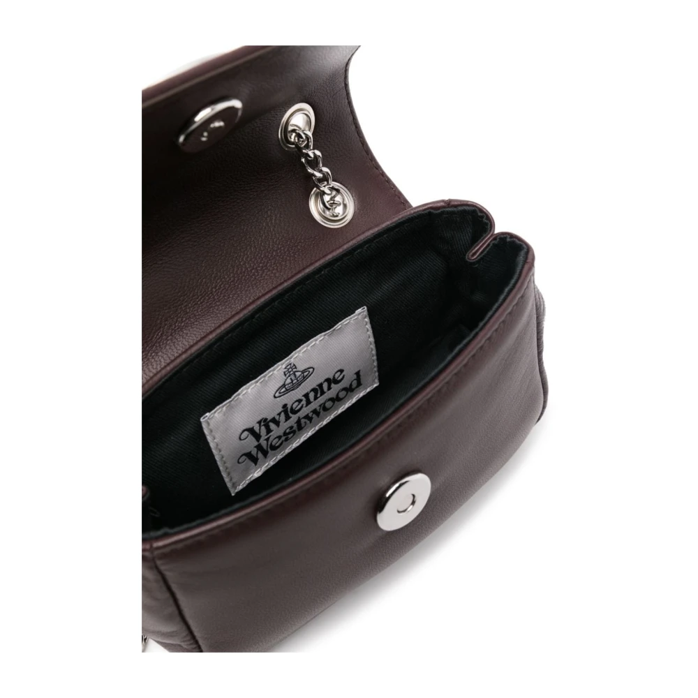 Vivienne Westwood Bruine Schoudertas met Kettingband en Orb Plaque Brown Dames