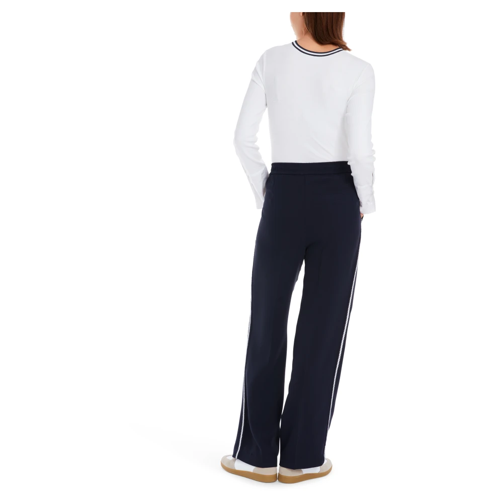 Marc Cain Wijde pasvorm broek Washington Blue Dames