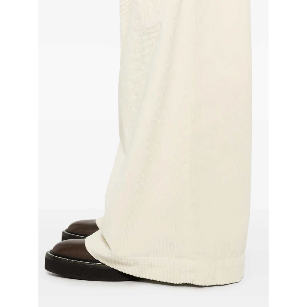 pinko Wijde Broek Bianco Latte White Dames
