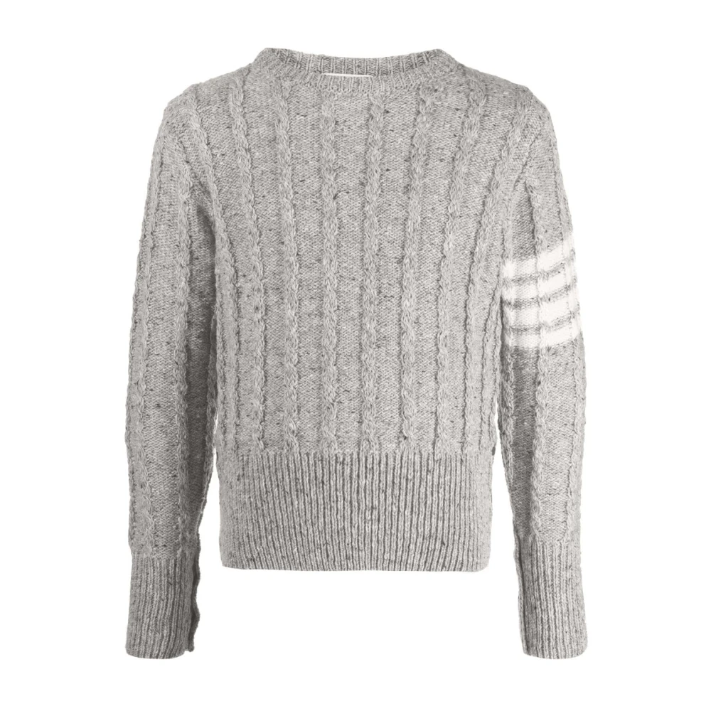 Thom Browne Grijze Cable-Knit Trui Gray Heren