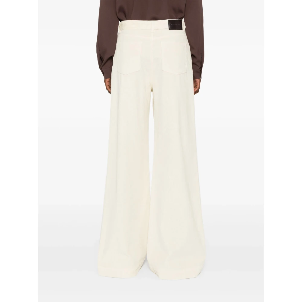 pinko Wijde Broek Bianco Latte White Dames