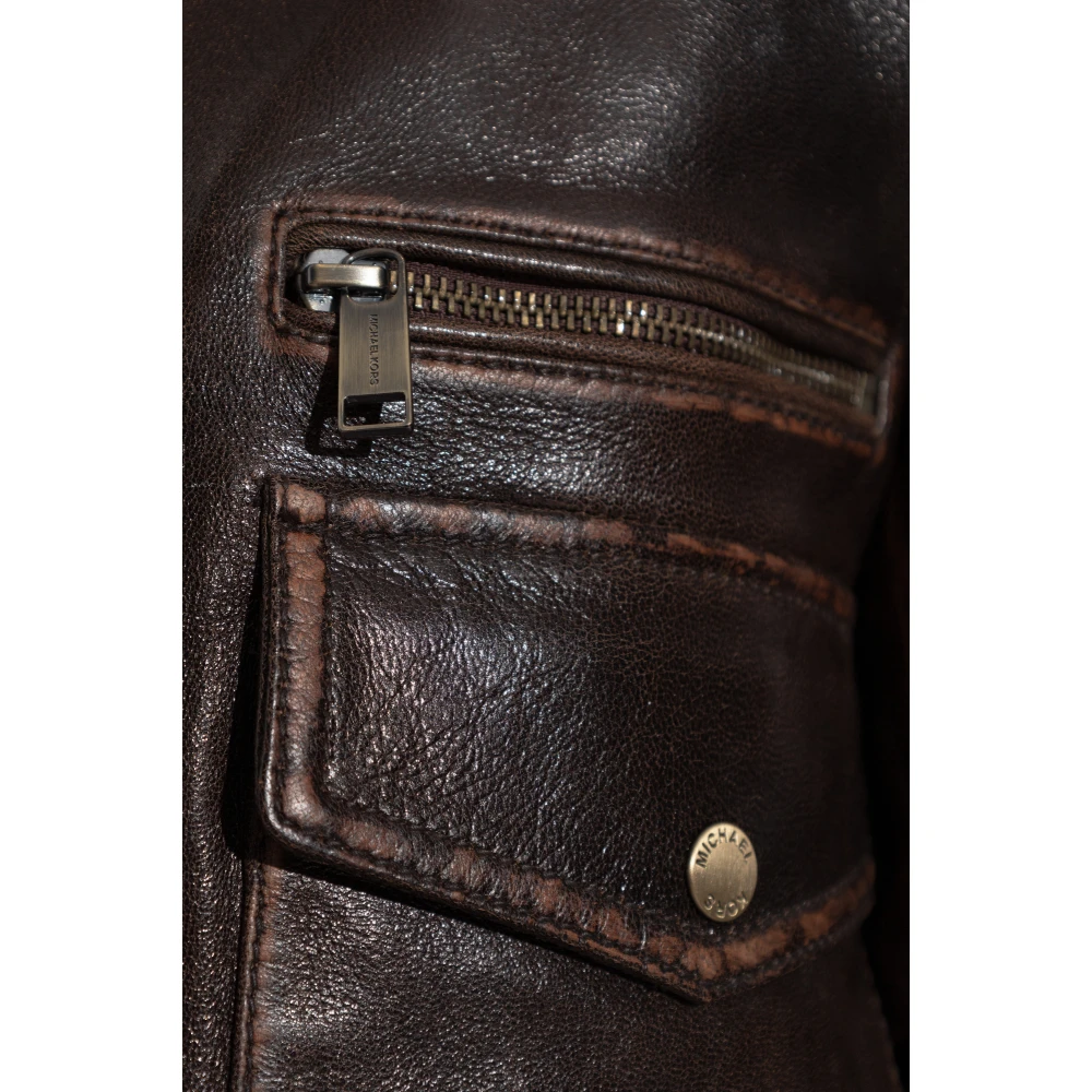 Michael Kors Leren jas met vintage-effect Brown Dames