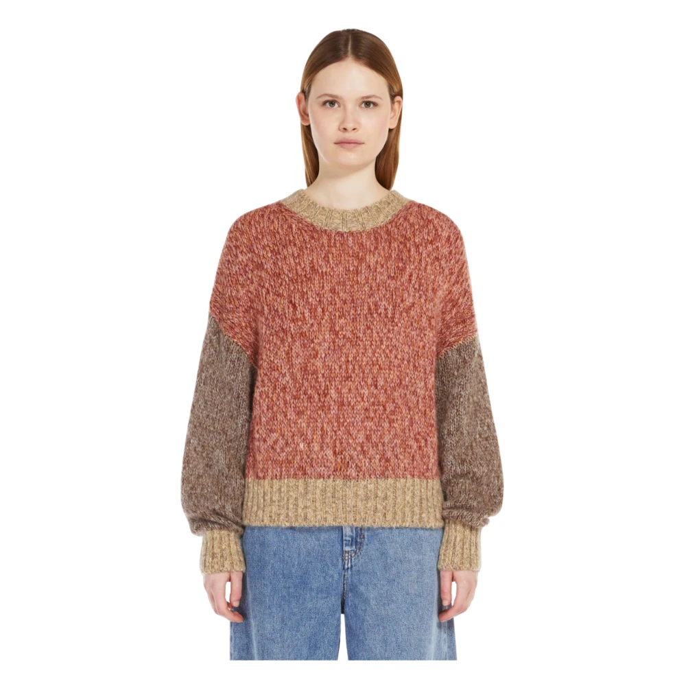 Max Mara Weekend Roze Mohair Trui Zachte Pasvorm Pink Dames