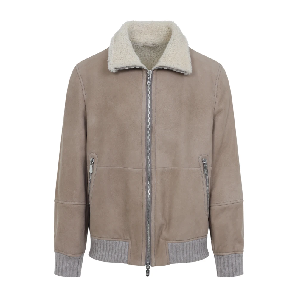 Jackets > Leather Jackets - - Brunello Cucinelli - Modalova