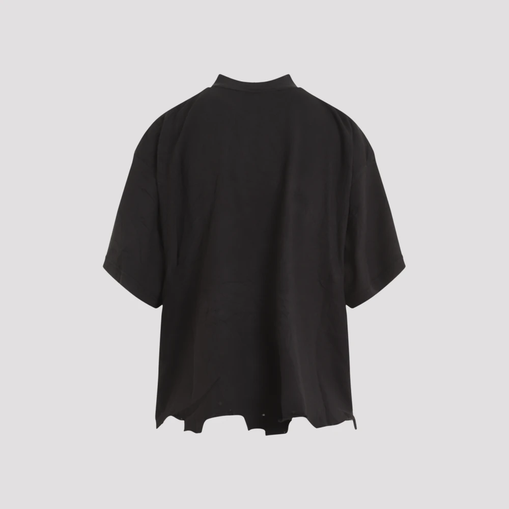 Balenciaga Zwart Blauw Cropped T-Shirt Black Dames