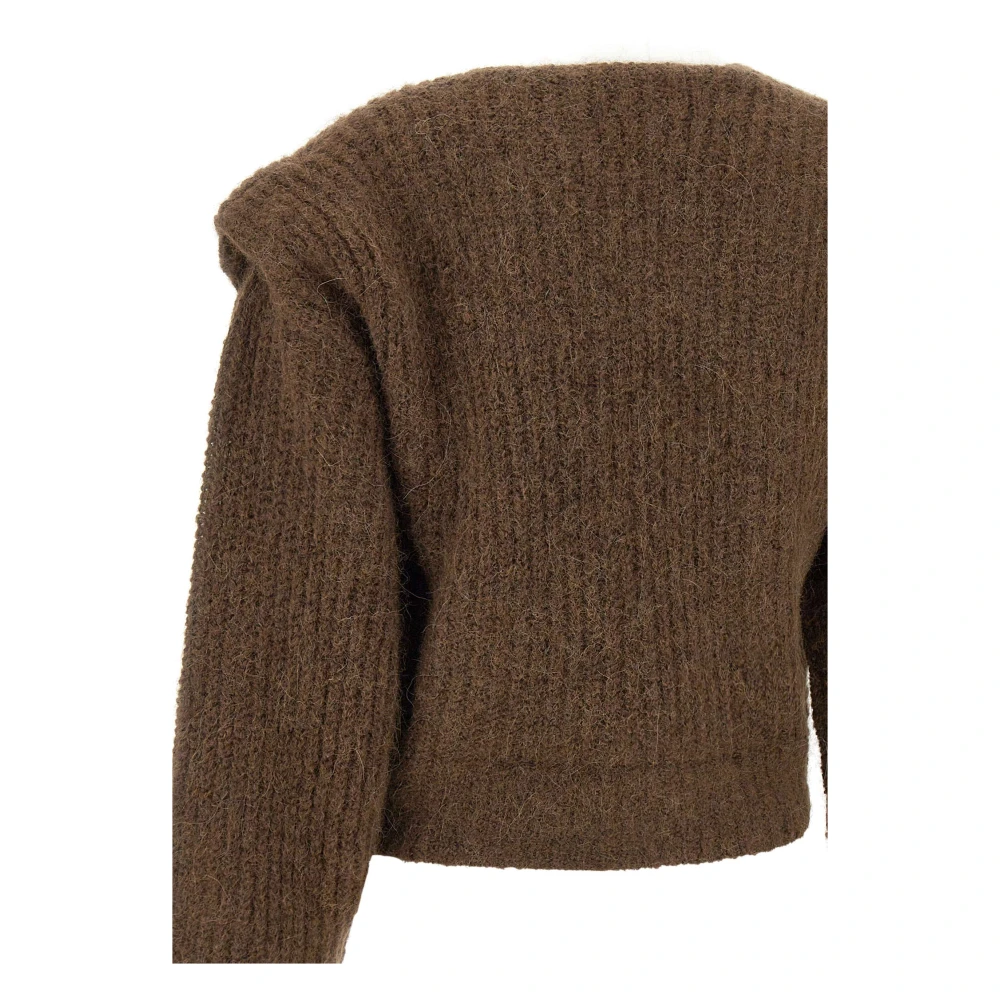 IRO Gedraaide Chocolade Pullover met V-hals Brown Dames