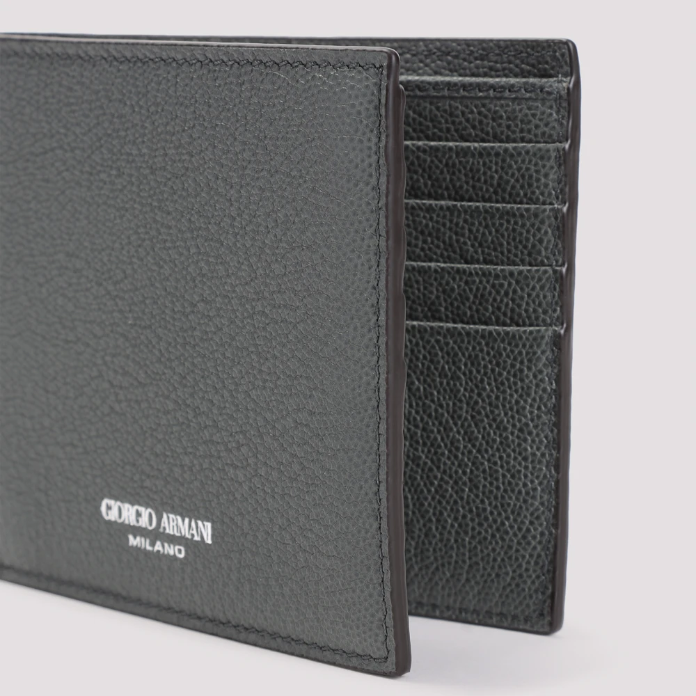 Giorgio Armani Bi-Fold Portemonnee in Jade Groen Gray Heren