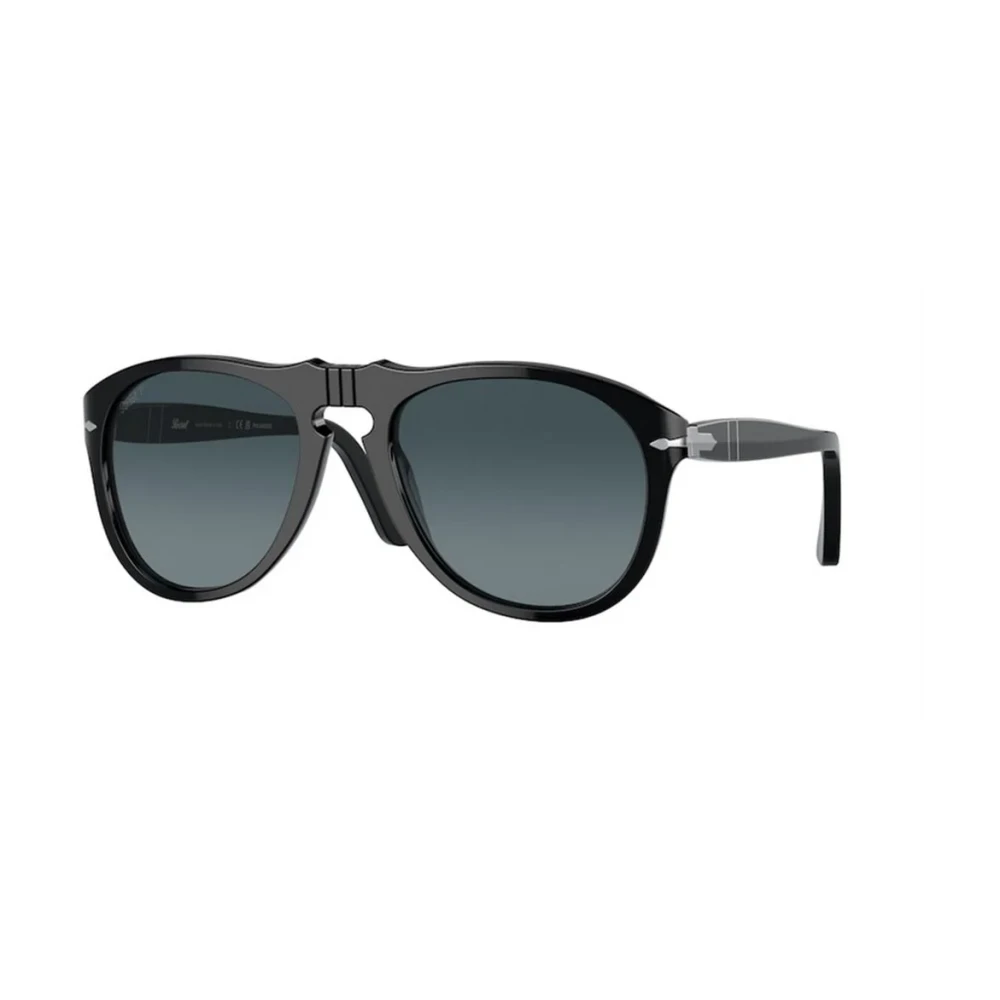 Persol , Black Polarized Sunglasses Light Blue Gradient Dark Blue Polar lenses, PO0649 95/S3, Mojo Glasses - Image 5
