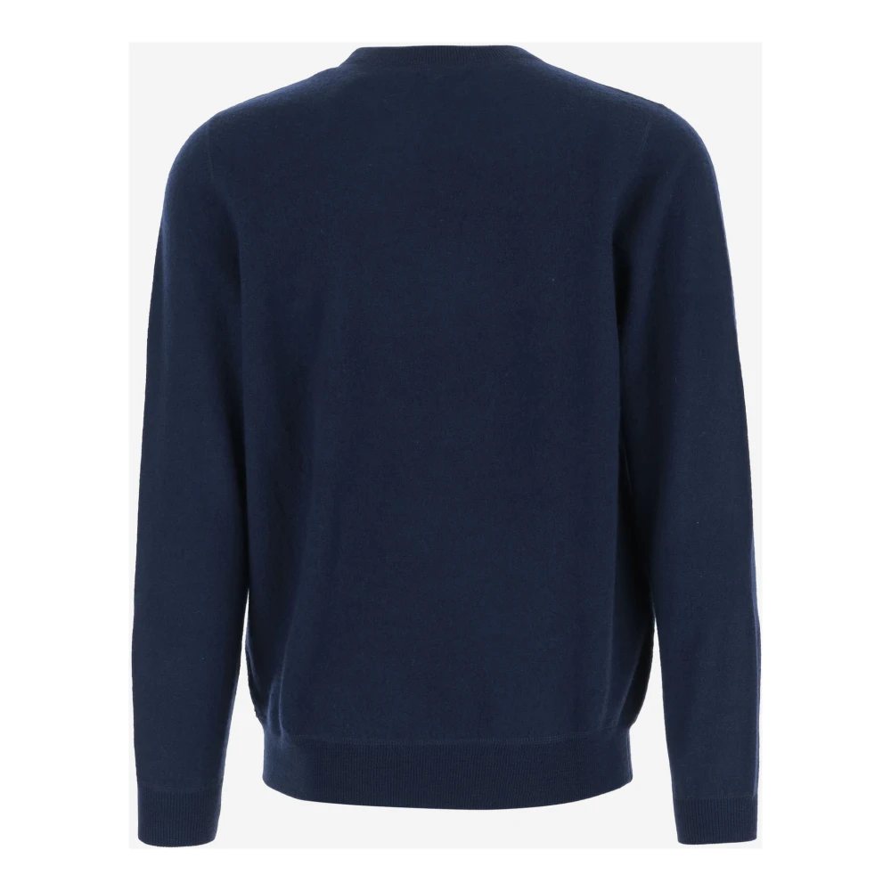 MC2 Saint Barth Logo Wollen Trui Crew Neck Navy Blue Heren