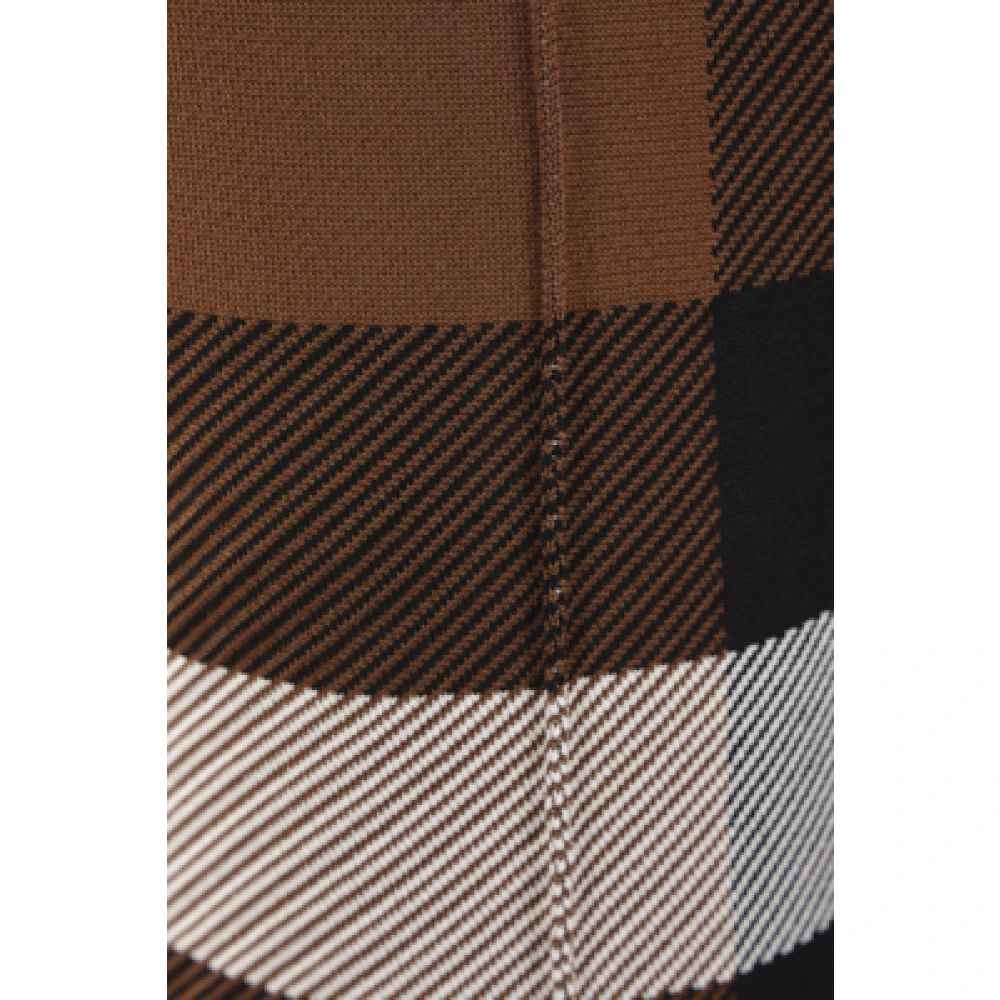 Burberry Wijde Geruite Broek Brown Heren
