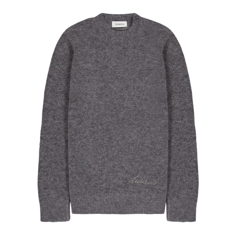 Laneus Alpaca Geborduurde Trui Gray Heren