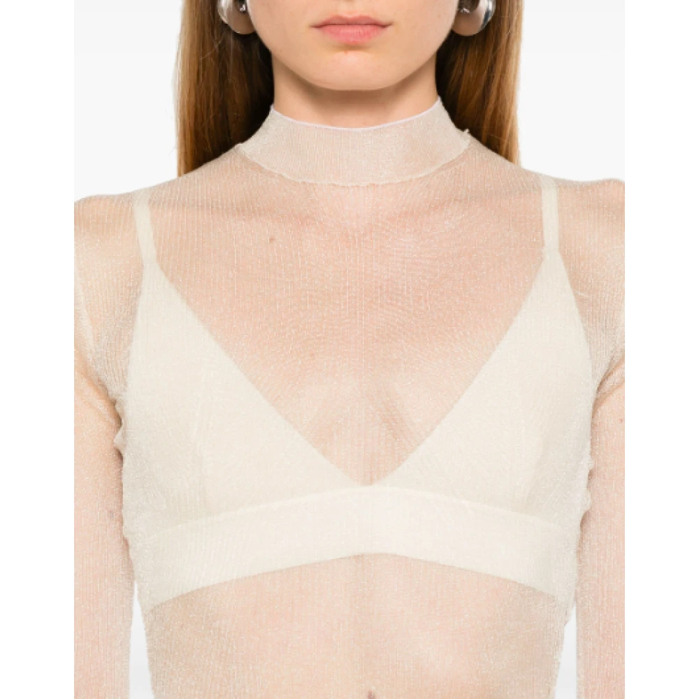 Mugler Elegant Ecru Robe Jurk White Dames