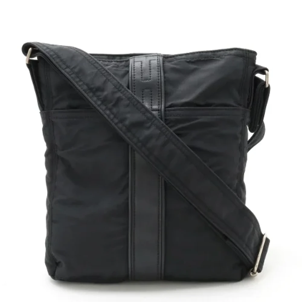 Hermès Vintage Pre-owned Canvas shoulder-bags Black Dames