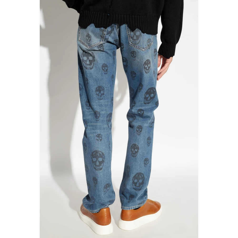 alexander mcqueen Jeans met bedrukt logo Blue Heren