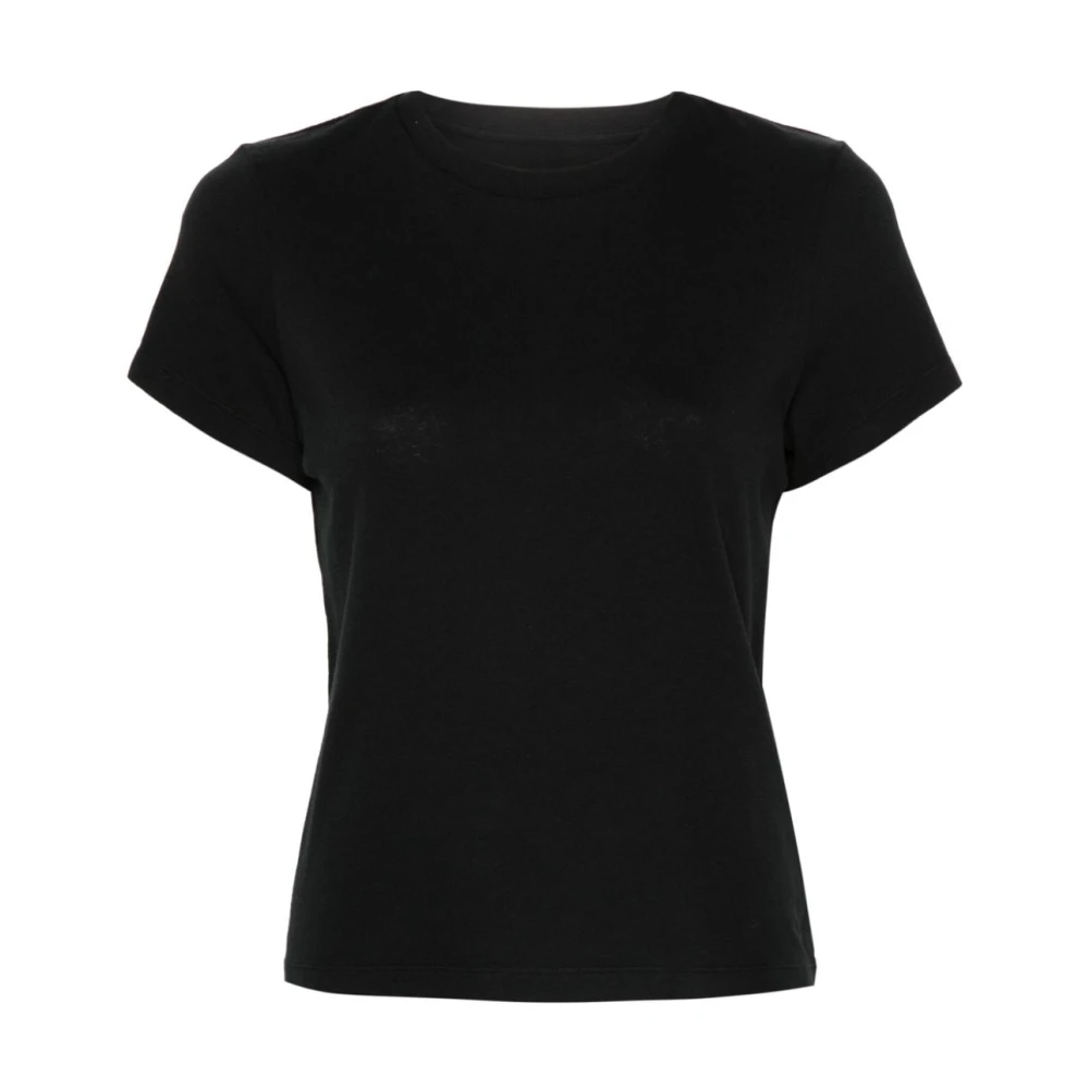 Khaite Zwart Katoenen T-shirt met Logo Patch Black Dames