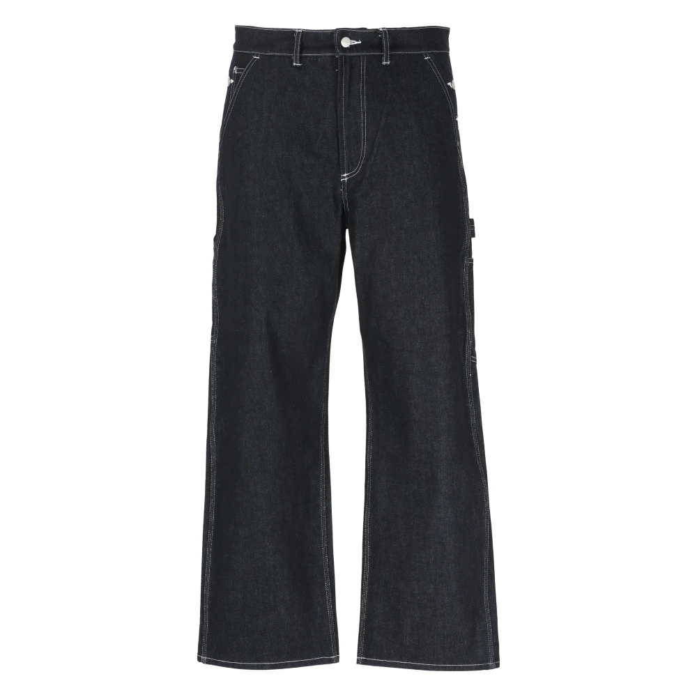 Junya Watanabe Blauwe Katoenen Jeans met Riemlussen Blue Heren