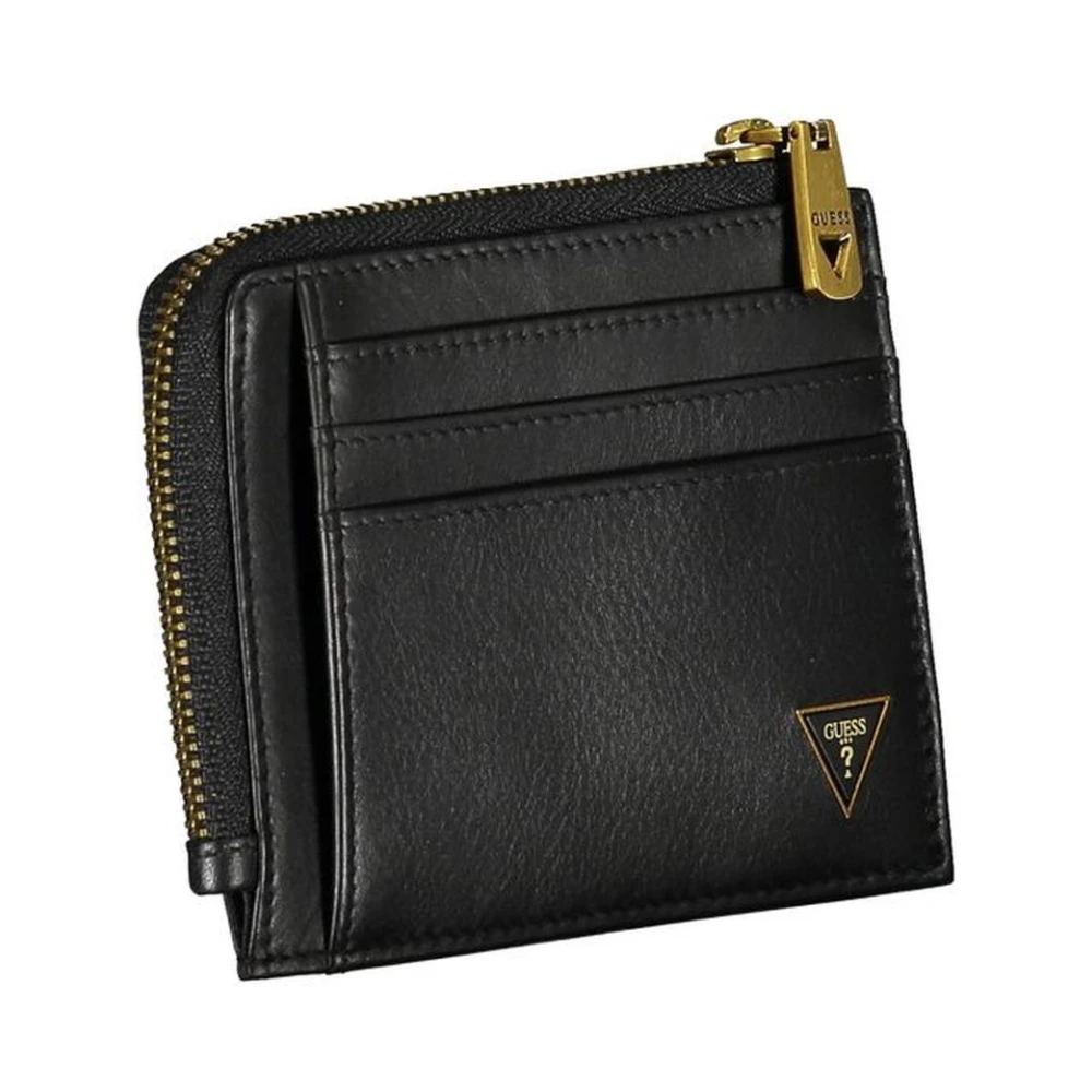 Guess Rfid Leren Portemonnee met Ritssluiting Black Heren