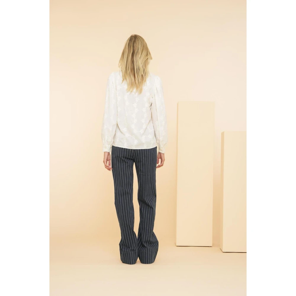 Geisha Flair Pinstripe Jeans Blue Dames