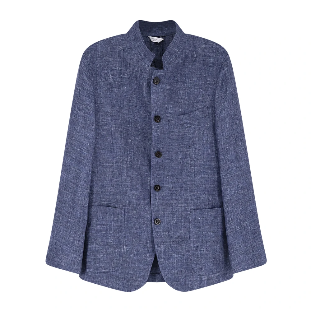 Boglioli Mannelijk Blauw Jassen Heren, L, Linnen, K Jacket