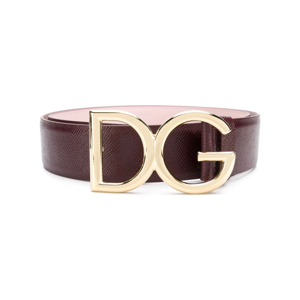 Dolce & Gabbana Bordeaux Kalfsleren Gesp Riem Brown Dames
