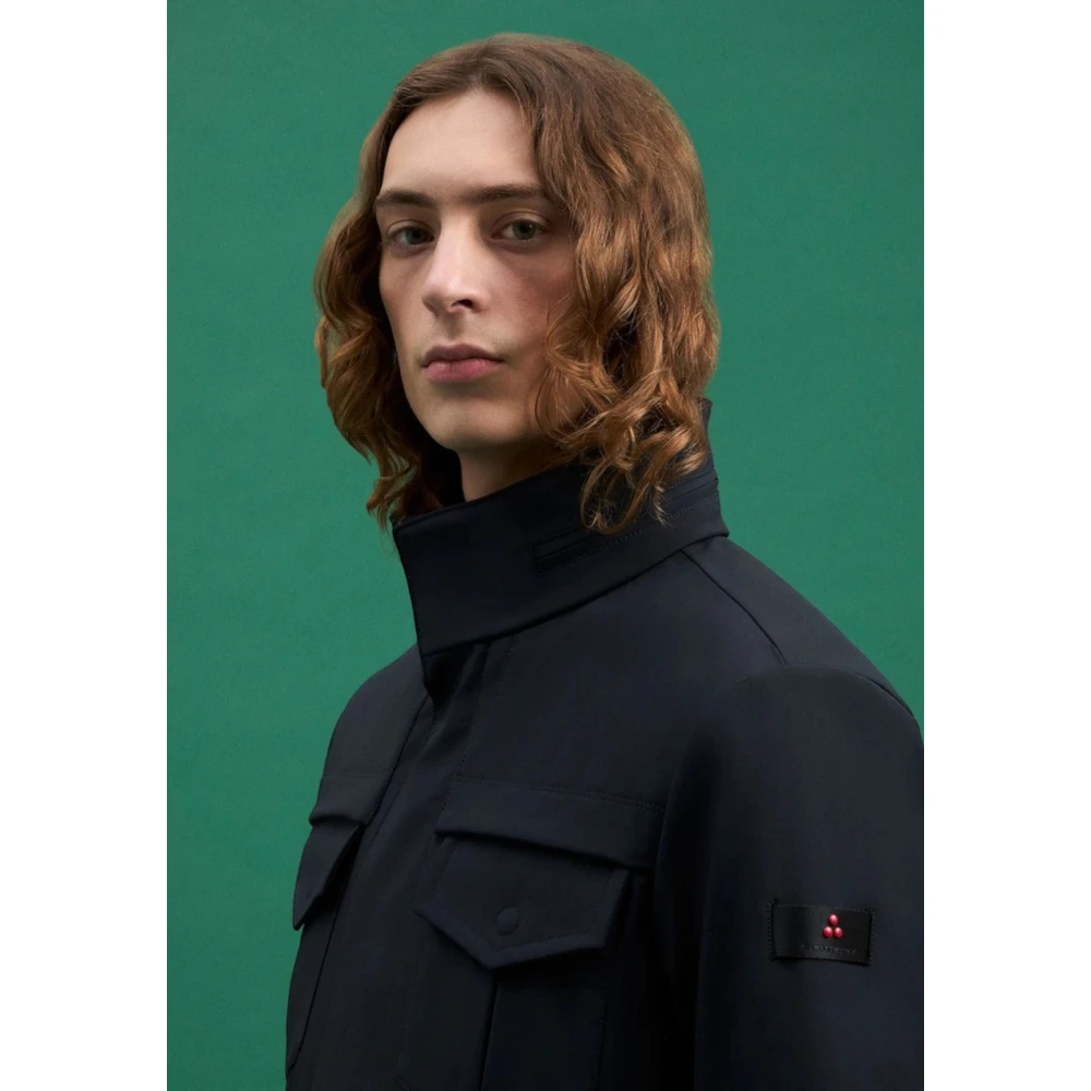 Peuterey Gestreepte Field Jacket Zwart Black Heren