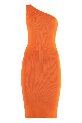 Ribbstickad One Shoulder-klänning