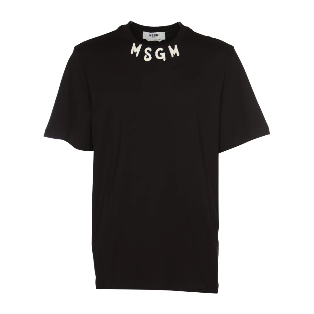 Msgm Zwarte T-shirts en Polos Black Heren