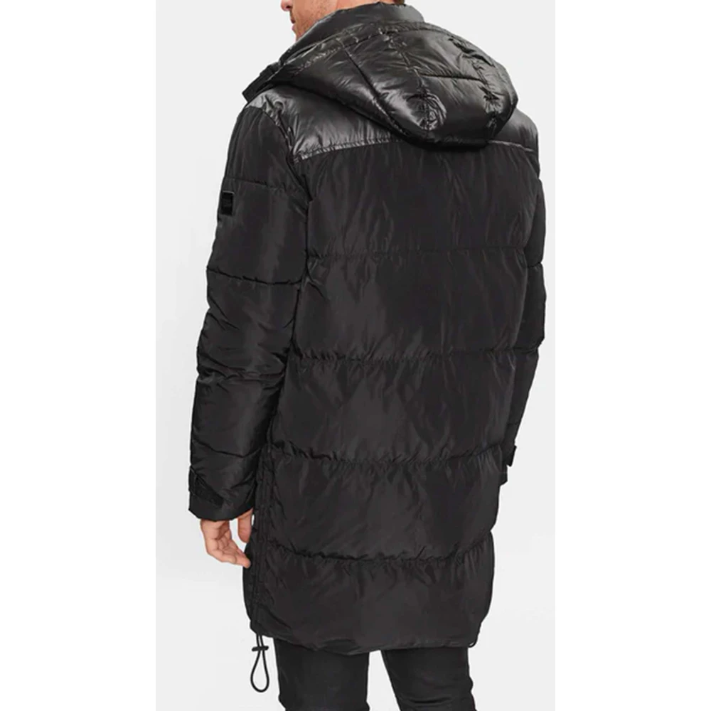 Karl Lagerfeld Gewatteerde jas met afneembare capuchon Zwart Black Heren