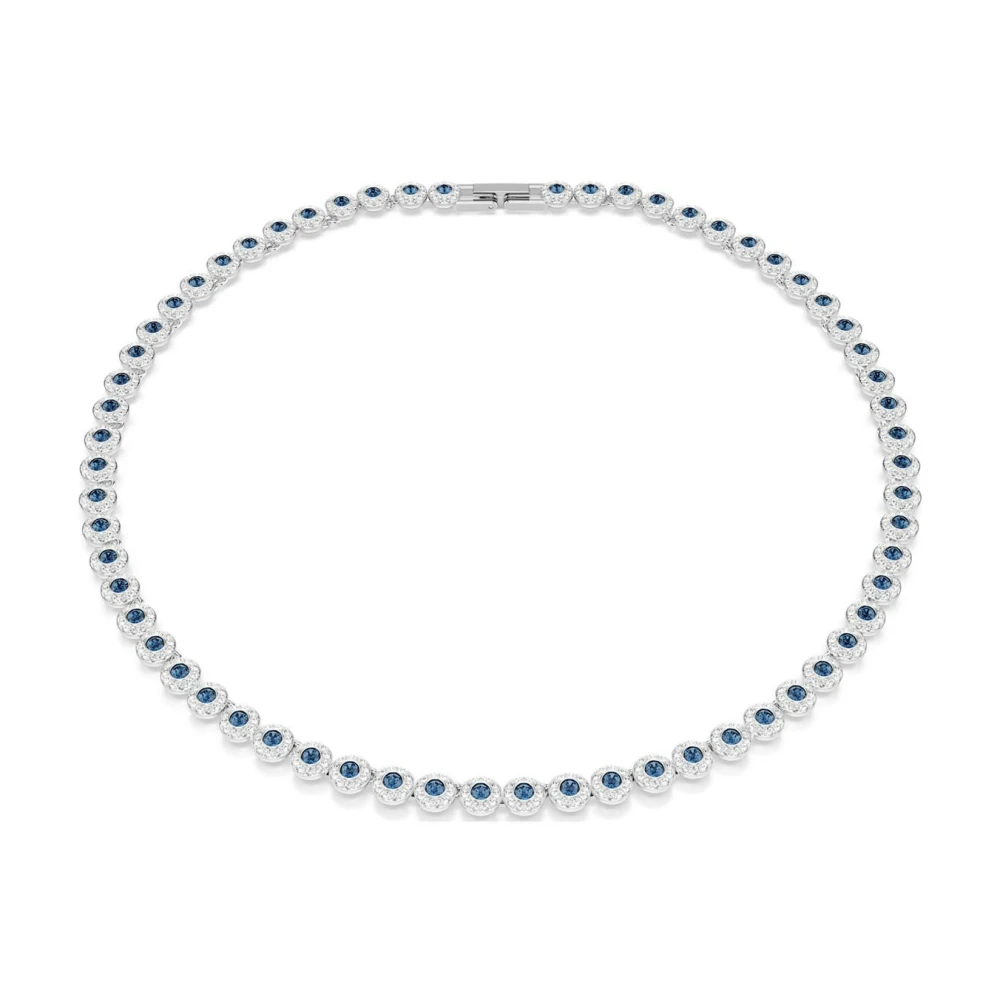 Swarovski Una Angelic Halskette, Rundschliff, Rhodiniert Blau - Bild 5