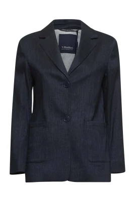 Blå Denim Jacka med Slagkrage