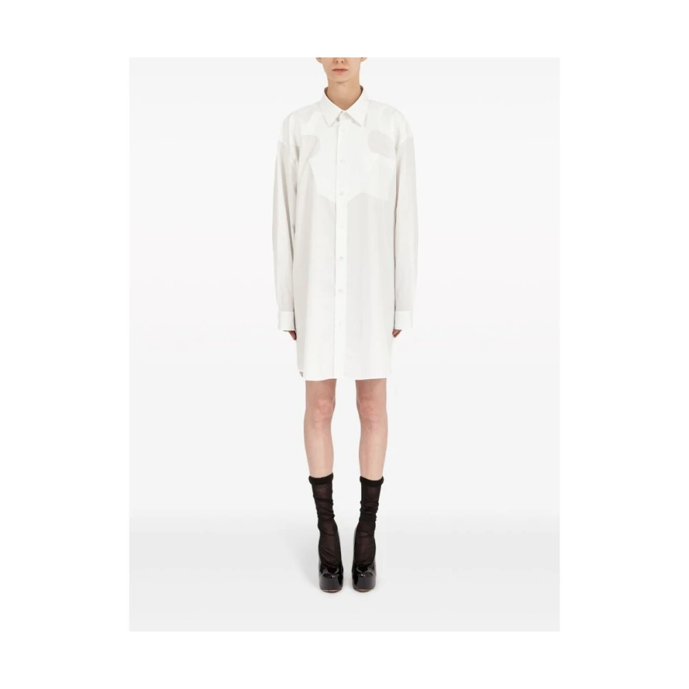 Maison Margiela Witte Katoenen Poplin Overhemd White Dames