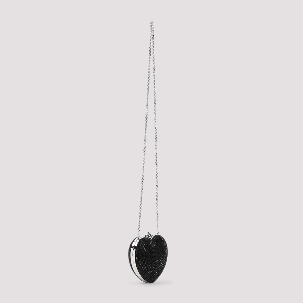 Mach & Mach Kristalhartclutch met zwarte kristallen Black Dames