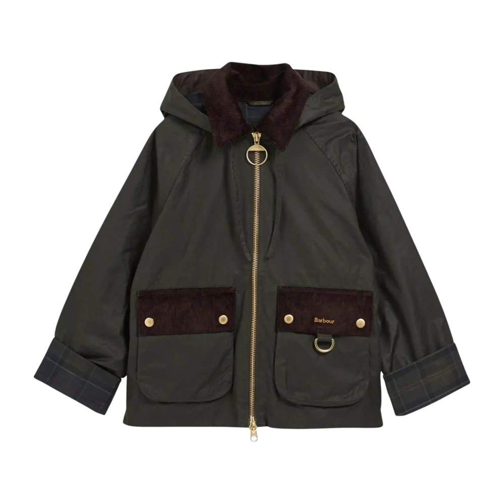 Barbour Carville Wax Jacket - Female - Light Jackets - Green - M - Jackets