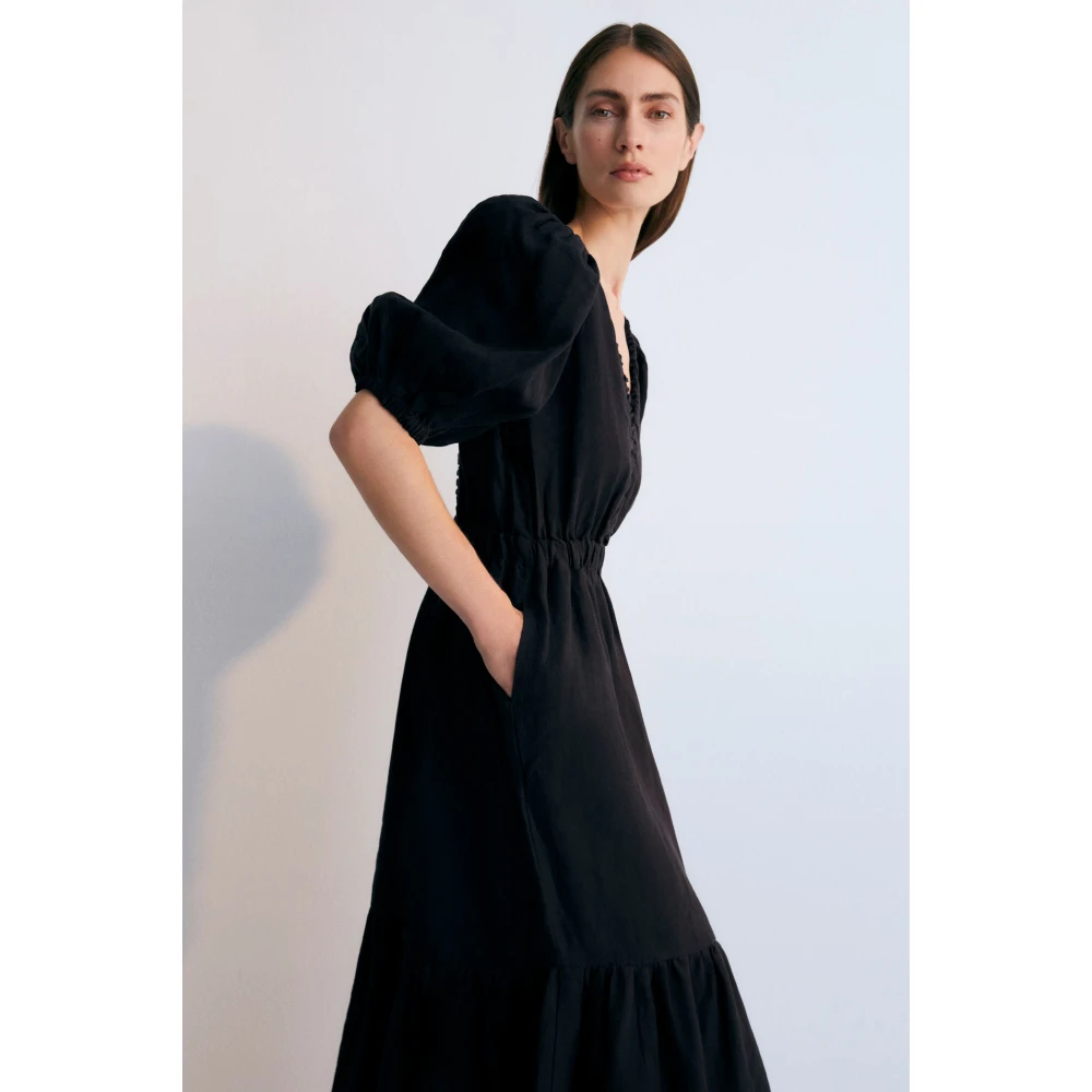 The New Society Hera Vrouw Jurk 3 Kaviaar Black Dames