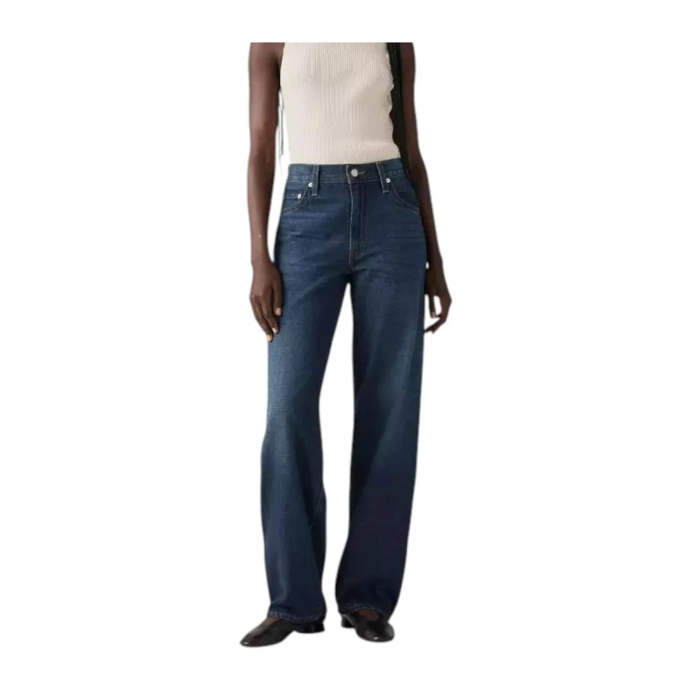 Levi's Women's Blue Straight Fit Jeans, W26 L32, Baggy Jeans