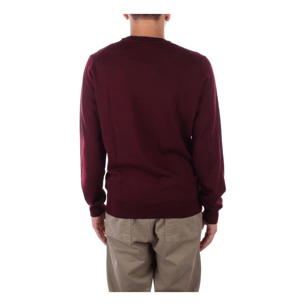 Lacoste Bordeaux Sweaters Logo Front Regular Fit Red Heren